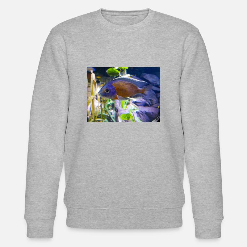 Copadichromis borleyi Buntbarsch - Stanley/Stella Unisex Bio-Sweatshirt CHANGER  - Grau meliert