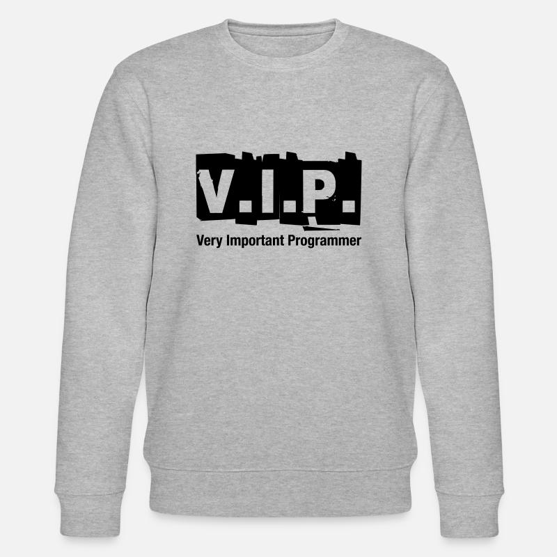 V.I.P. Very Important Programmer - Stanley/Stella CHANGER Unisex Organic Sweatshirt - heather grey