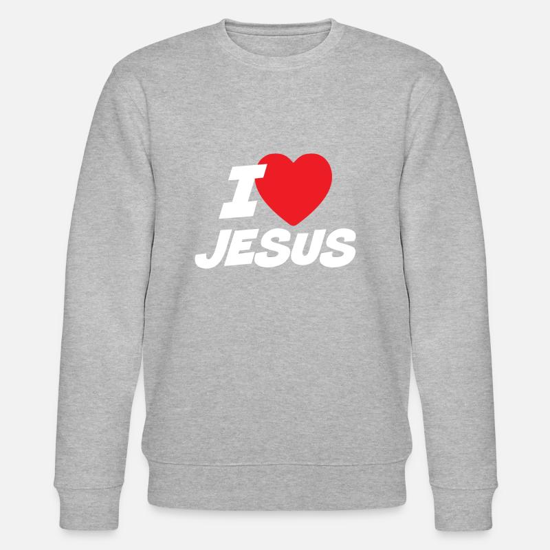Ich liebe Jesus - Stanley/Stella Unisex Bio-Sweatshirt CHANGER  - Grau meliert