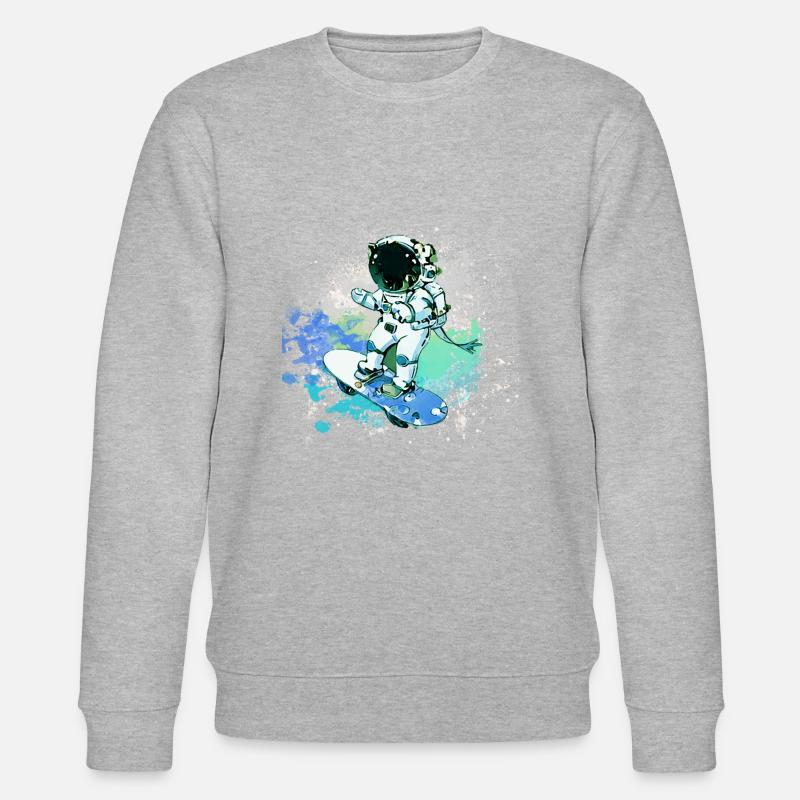 graffiti,skateboard,malerei,Astronaut - Stanley/Stella Unisex Bio-Sweatshirt CHANGER  - Grau meliert