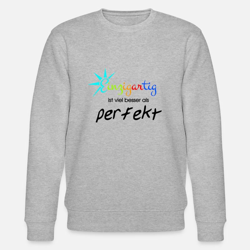 besonders perfekt Spruch - Stanley/Stella Unisex Bio-Sweatshirt CHANGER  - Grau meliert