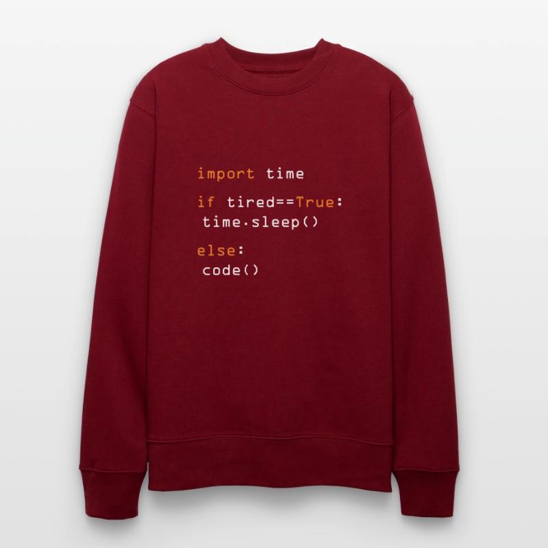 Python Code Import Sleep Tired Loop Stanley/Stella Unisex Bio-Sweatshirt CHANGER 