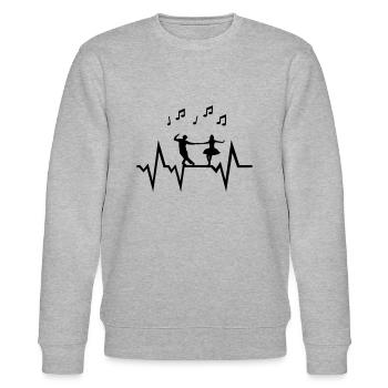 Dancer & Heartbeat with music notes - Sweat bio CHANGER Stanley/Stella Unisexe - gris chiné - Devant - Nik (191cm) & Marisol (170cm)