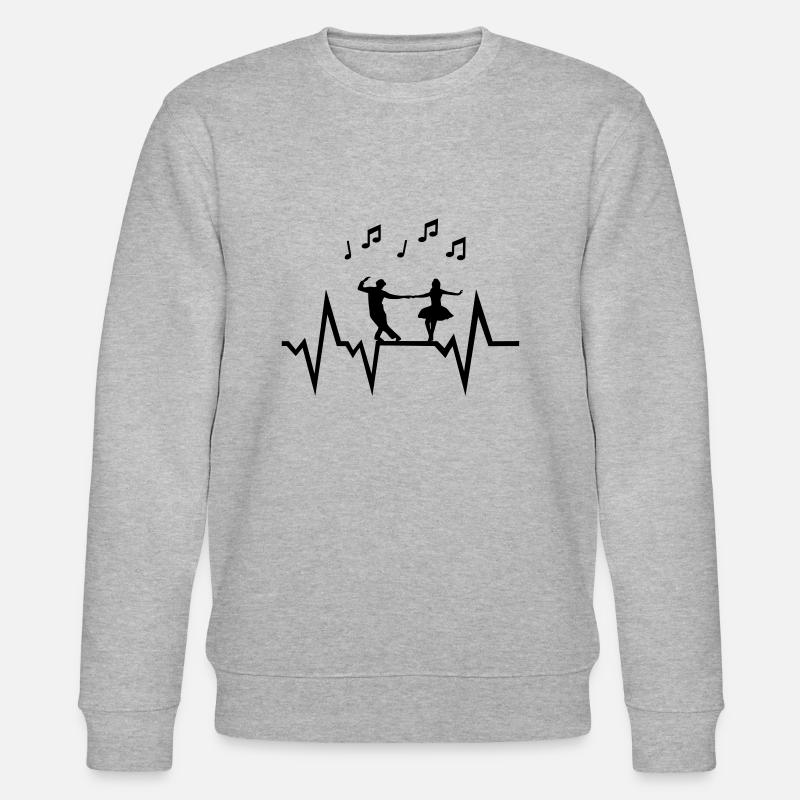 Dancer & Heartbeat with music notes - Sweat bio CHANGER Stanley/Stella Unisexe - gris chiné