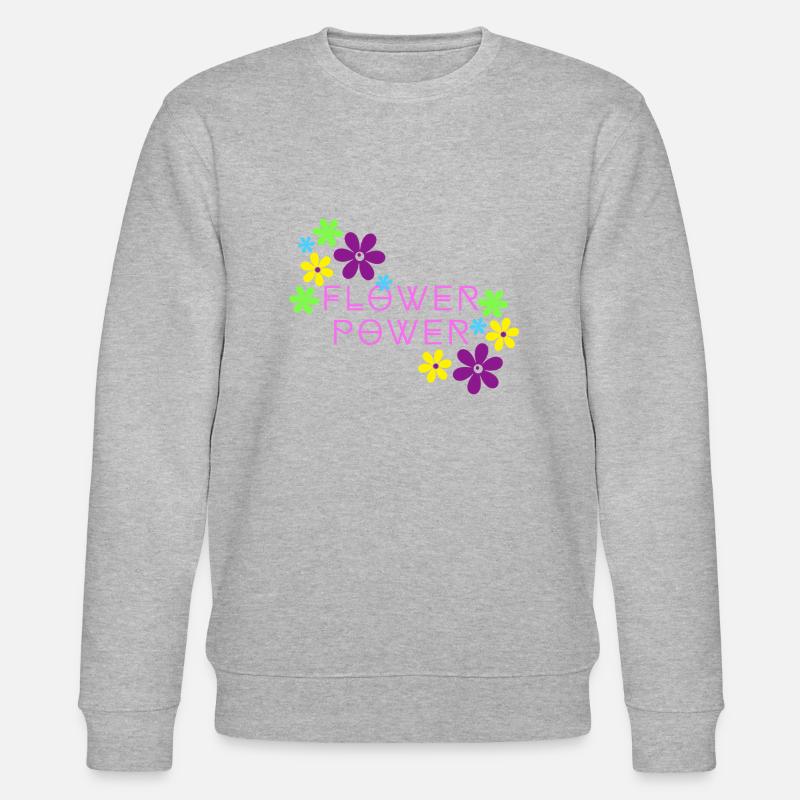 Flower power rosa - Sudadera ecológica unisex CHANGER de Stanley/Stella - gris jaspeado