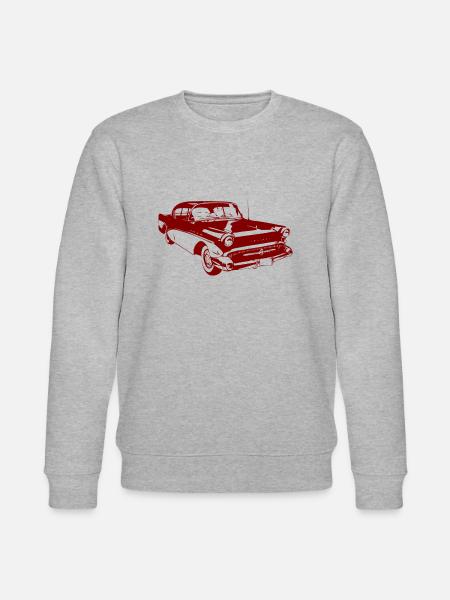 Vintage handelaar - oude auto - rood - Stanley/Stella Uniseks bio-sweatshirt CHANGER - grijs gemêleerd