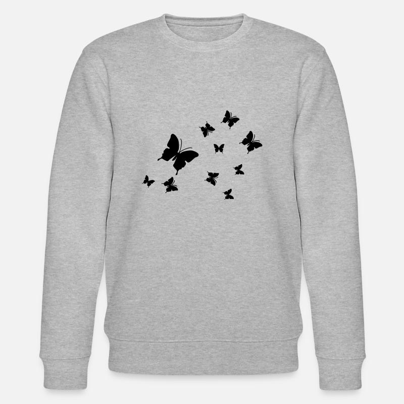 butterfly schmetterling - Stanley/Stella Unisex Bio-Sweatshirt CHANGER  - Grau meliert