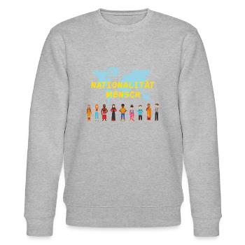 Nationalität mensch Geschenk Rassismus Toleranz - Stanley/Stella Unisex Bio-Sweatshirt CHANGER  - Grau meliert - Vorne - Nik (191cm) & Marisol (170cm)