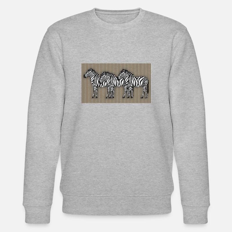 Zebras - Stanley/Stella Unisex Bio-Sweatshirt CHANGER  - Grau meliert