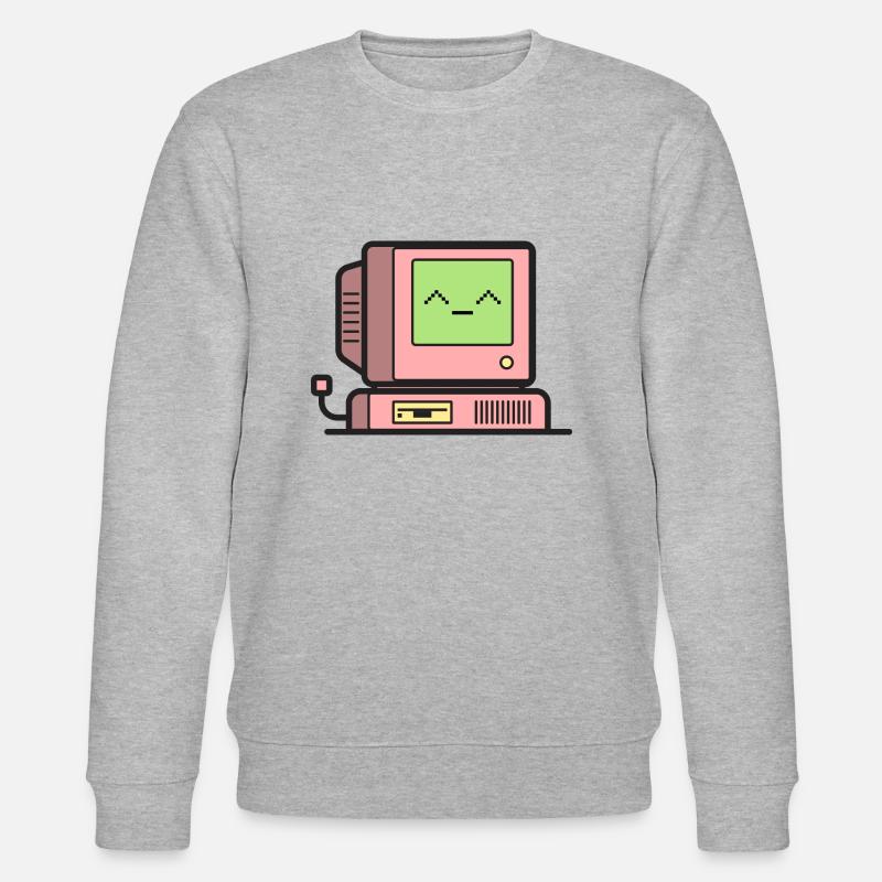 Happy Retro Computer - Stanley/Stella Unisex Bio-Sweatshirt CHANGER  - Grau meliert
