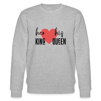 Her King His Queen - Stanley/Stella CHANGER Unisex Organic Sweatshirt - heather grey - Front - Nik (191cm) & Marisol (170cm)