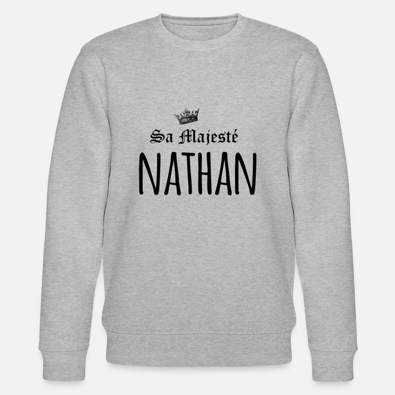 Sa majesté Nathan - Sweat bio CHANGER Stanley/Stella Unisexe - gris chiné