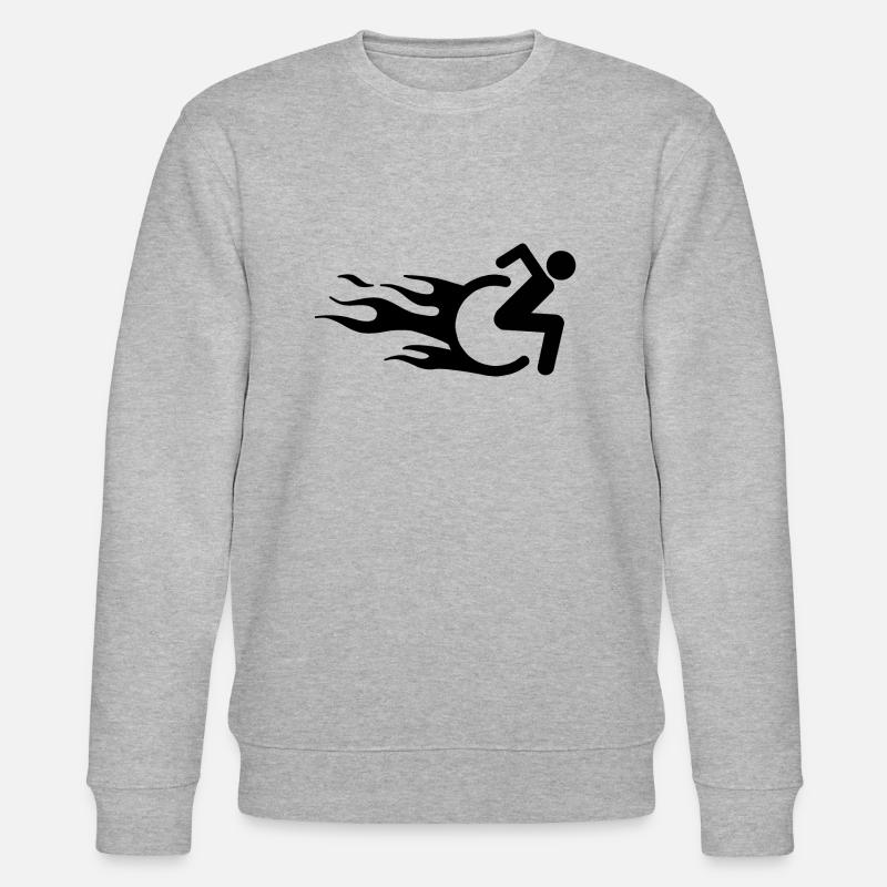 Humor Behinderung Rollstuhl Handicap Rolli - Stanley/Stella Unisex Bio-Sweatshirt CHANGER - Grau meliert