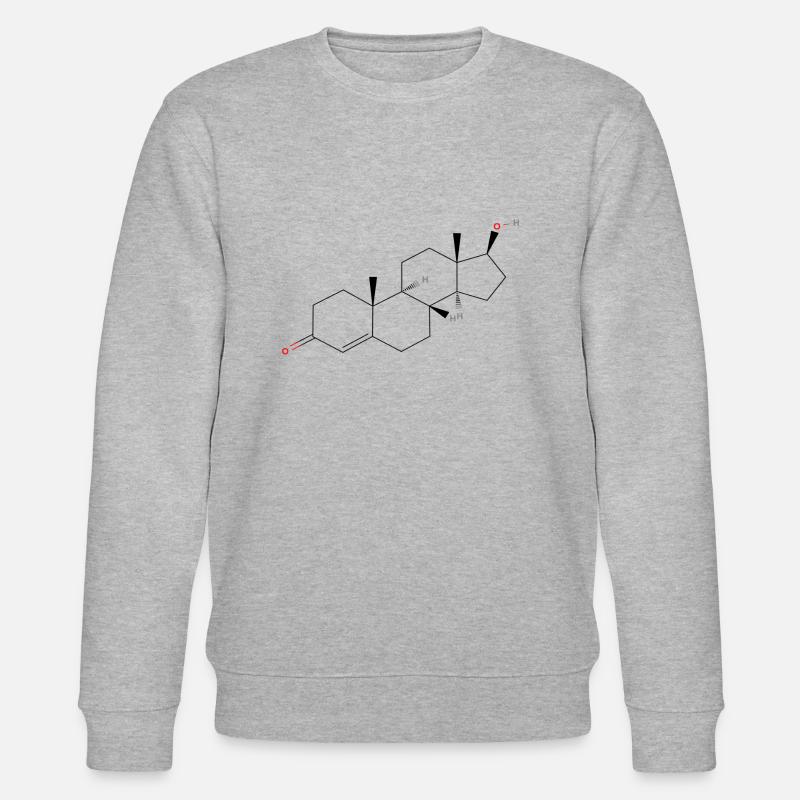 Testosteron-Molekül - Farbige Strukturformel - Stanley/Stella Unisex Bio-Sweatshirt CHANGER  - Grau meliert