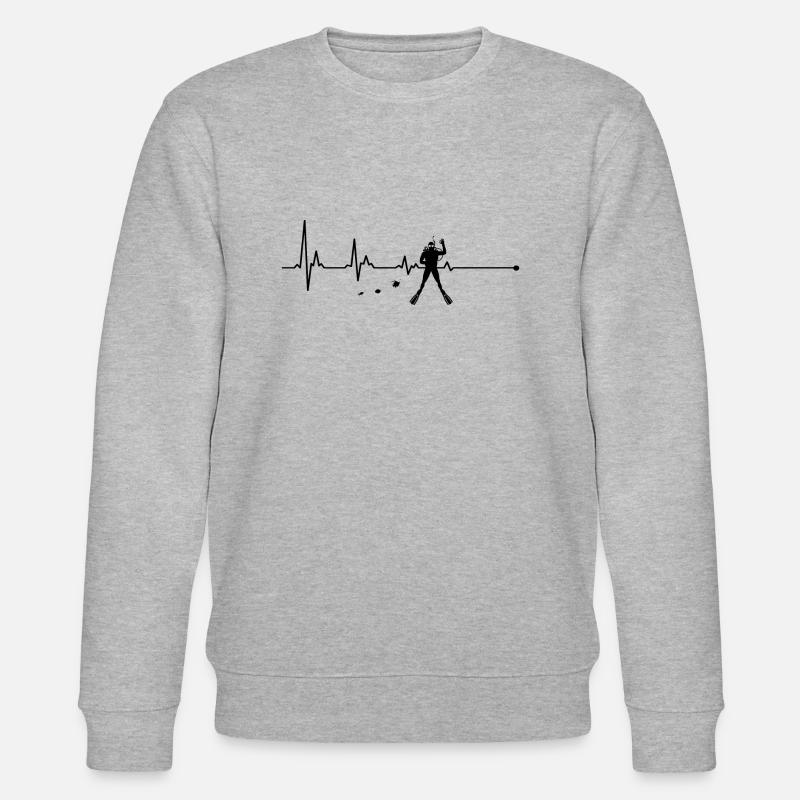 Tauchen Tauchen Herzschlag - Stanley/Stella Unisex Bio-Sweatshirt CHANGER - Grau meliert