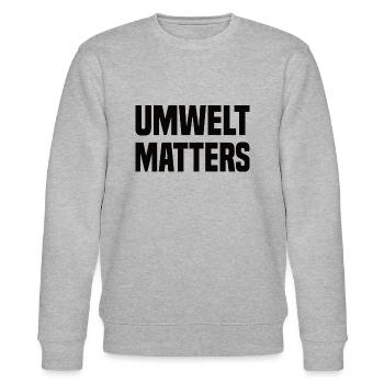 Umwelt Matters Klimawandel - Stanley/Stella Unisex Bio-Sweatshirt CHANGER  - Grau meliert - Vorne - Nik (191cm) & Marisol (170cm)