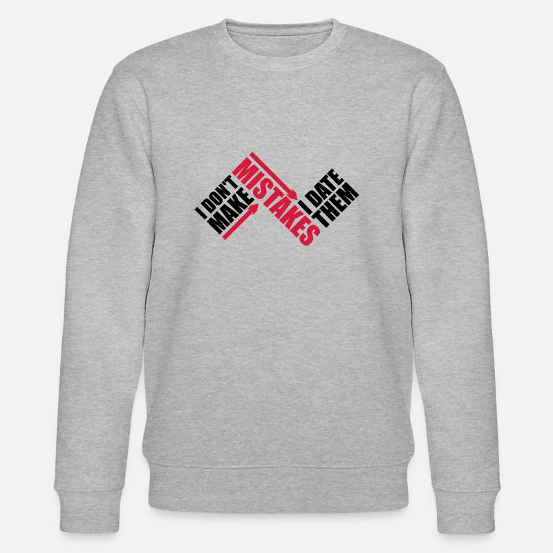 Date Mistakes Zitat Logo - Stanley/Stella Unisex Bio-Sweatshirt CHANGER  - Grau meliert