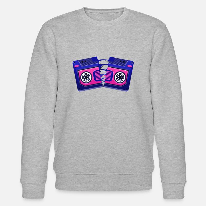 broken cassette - Stanley/Stella CHANGER Unisex Organic Sweatshirt - heather grey