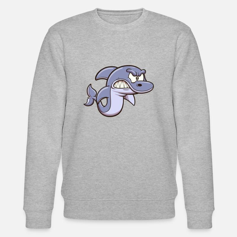Wütender Hai - Stanley/Stella Unisex Bio-Sweatshirt CHANGER  - Grau meliert