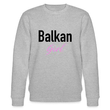 Balkan Girl Majica, novi trend sa balkana - Stanley/Stella Unisex Bio-Sweatshirt CHANGER  - Grau meliert - Vorne - Nik (191cm) & Marisol (170cm)