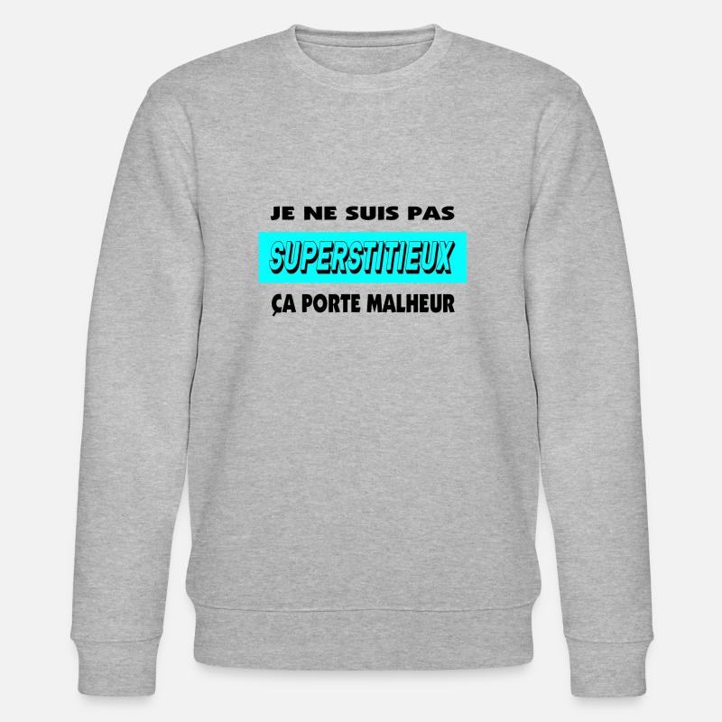 Ich bin nicht abergläubisch - Stanley/Stella Unisex Bio-Sweatshirt CHANGER  - Grau meliert