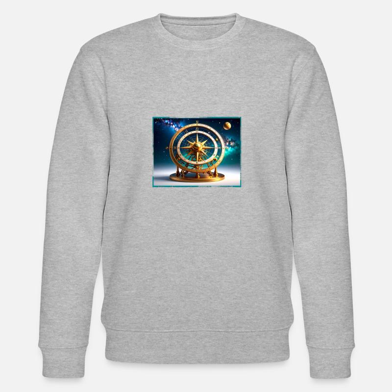 polarlichter,sterne,nacht, kompass - Stanley/Stella Unisex Bio-Sweatshirt CHANGER  - Grau meliert