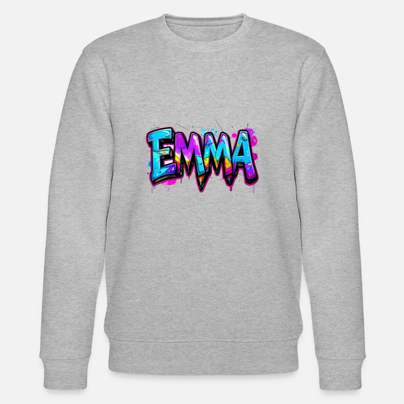 graffiti, buchstaben, emma, illustration - Stanley/Stella Unisex Bio-Sweatshirt CHANGER  - Grau meliert