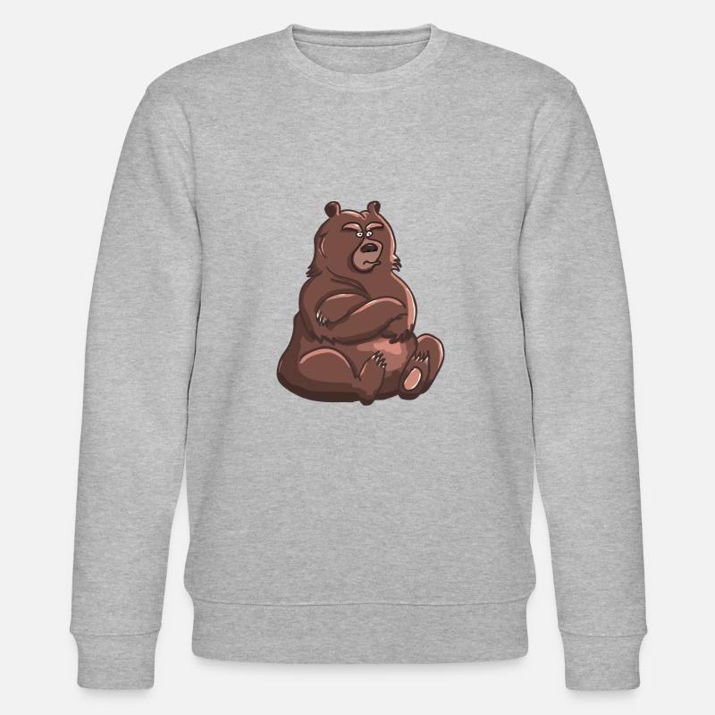 Doba the grumpy bear - Stanley/Stella CHANGER Unisex Organic Sweatshirt - heather grey