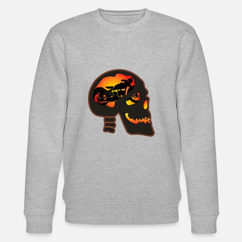Crâne de motard - Sweat bio CHANGER Stanley/Stella Unisexe - gris chiné