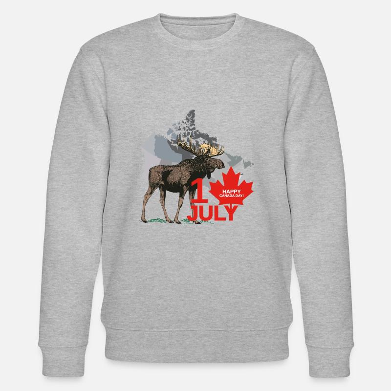Happy Canada Day - Stanley/Stella Unisex Bio-Sweatshirt CHANGER  - Grau meliert