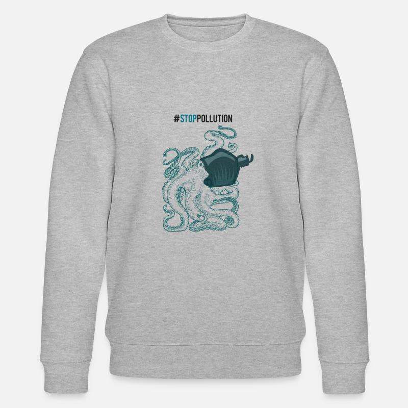 Stop Pollution - Stanley/Stella Unisex Bio-Sweatshirt CHANGER  - Grau meliert
