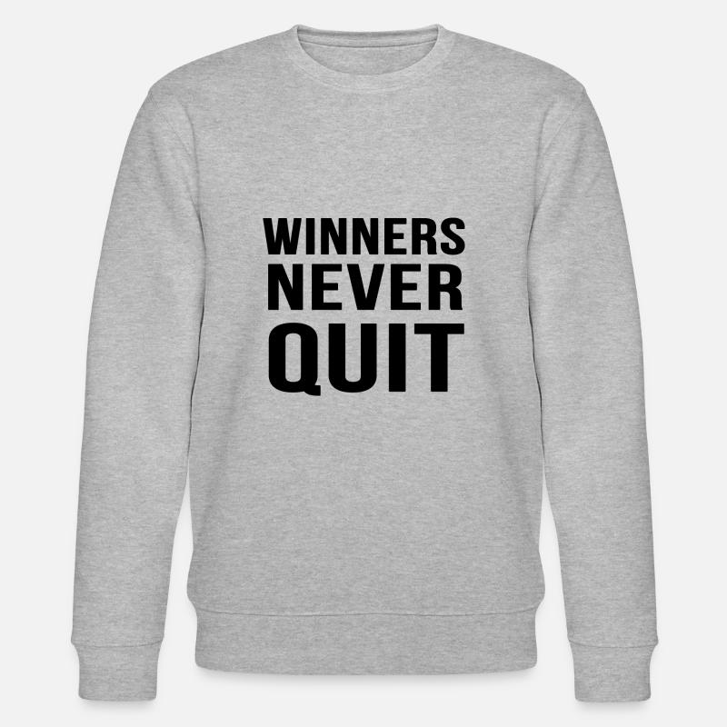 Winners never quit - Stanley/Stella Unisex Bio-Sweatshirt CHANGER  - Grau meliert