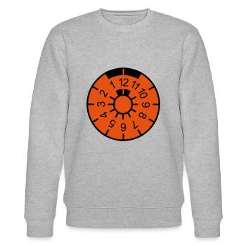 TÜV Blanko Arial Vektor - Stanley/Stella Unisex Bio-Sweatshirt CHANGER  - Grau meliert - Vorne - Nik (191cm) & Marisol (170cm)