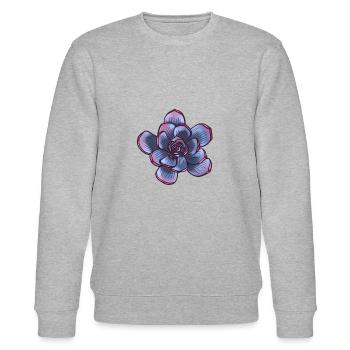 Echeveria Sukkulent Pflanze - Stanley/Stella Unisex Bio-Sweatshirt CHANGER  - Grau meliert - Vorne - Nik (191cm) & Marisol (170cm)