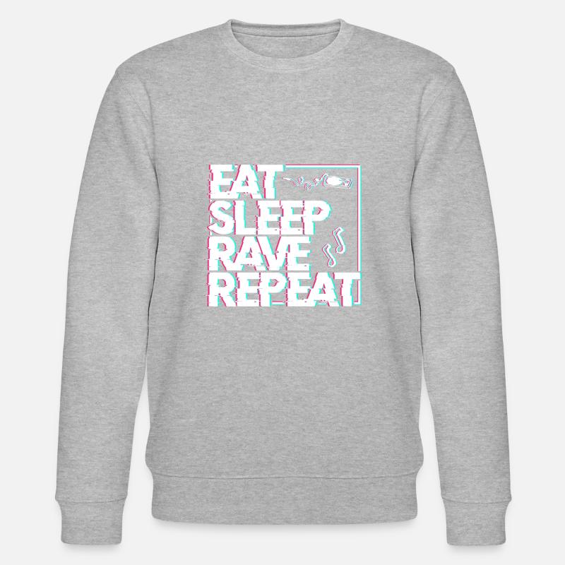 Eat sleep rave repeat - Stanley/Stella Unisex Bio-Sweatshirt CHANGER  - Grau meliert