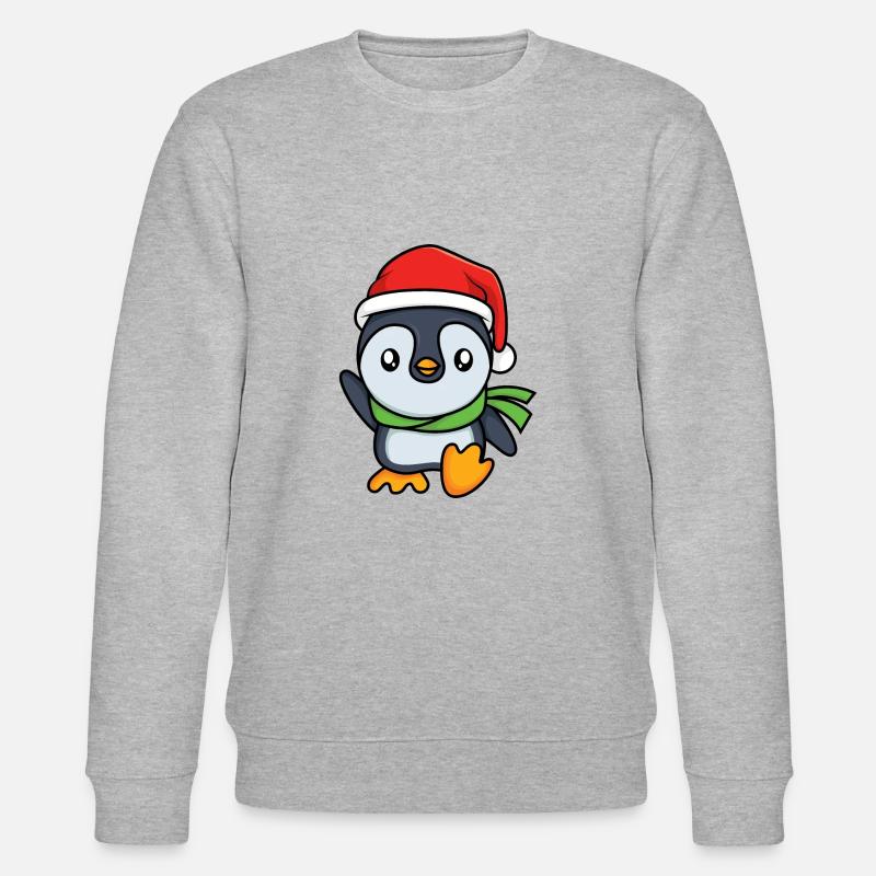 Weihnachtspinguin - Stanley/Stella Unisex Bio-Sweatshirt CHANGER  - Grau meliert