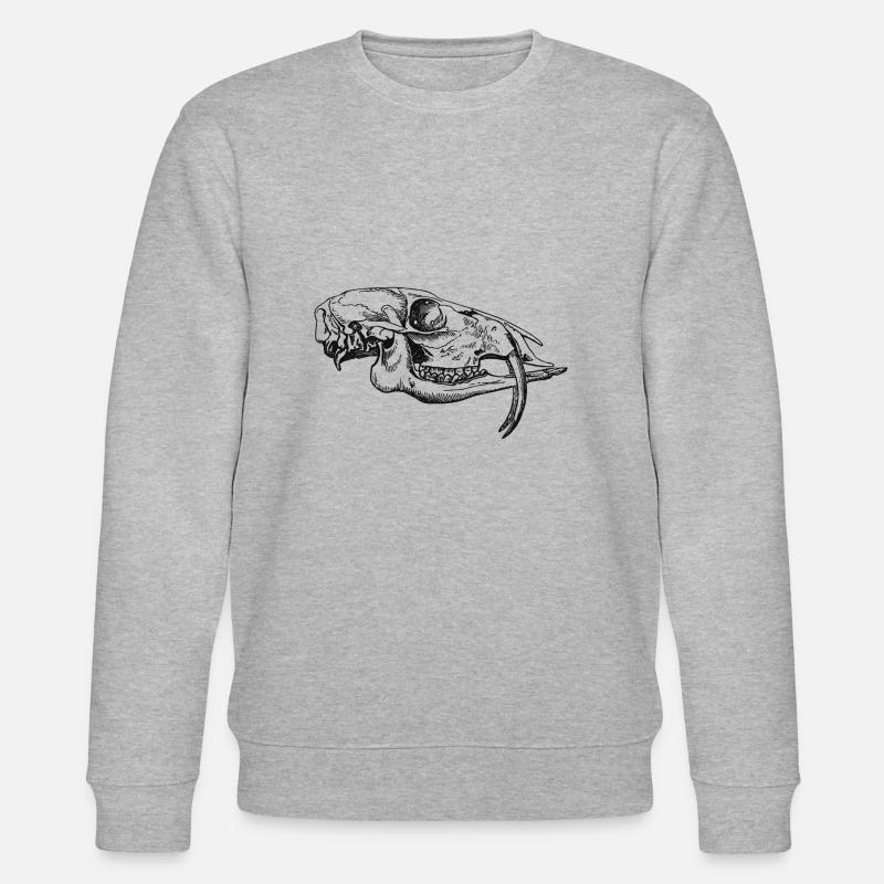 Schaedel Saebelzahnhirsch - Stanley/Stella Unisex Bio-Sweatshirt CHANGER  - Grau meliert