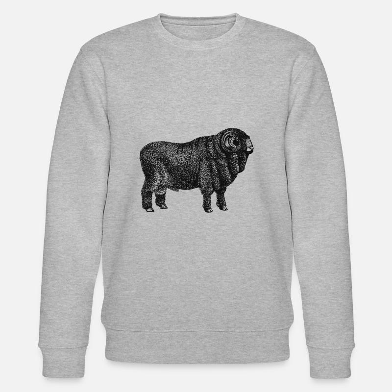 Dicker Schafbock - Stanley/Stella Unisex Bio-Sweatshirt CHANGER  - Grau meliert