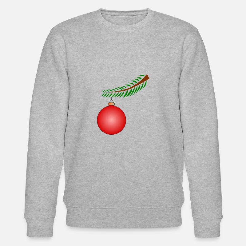 Weihnachtskugel am Ast - Rot - Stanley/Stella Unisex Bio-Sweatshirt CHANGER  - Grau meliert