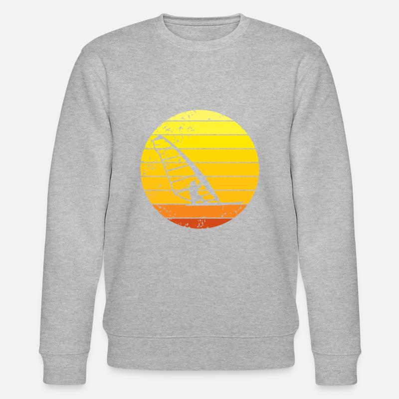 Windsurfer retro sunset - Sweat bio CHANGER Stanley/Stella Unisexe - gris chiné