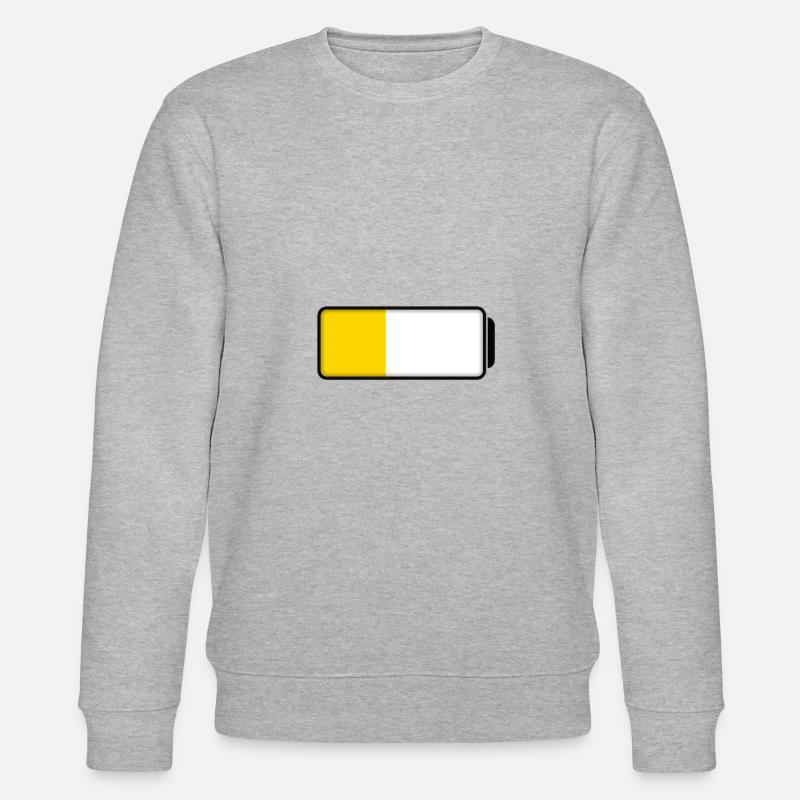 Battery (half-full / half-empty - 40%) - Stanley/Stella CHANGER Unisex Organic Sweatshirt - heather grey