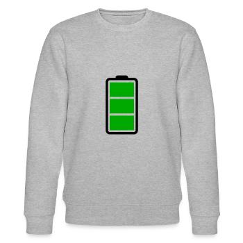 Batterie Voll - Stanley/Stella Unisex Bio-Sweatshirt CHANGER  - Grau meliert - Vorne - Nik (191cm) & Marisol (170cm)