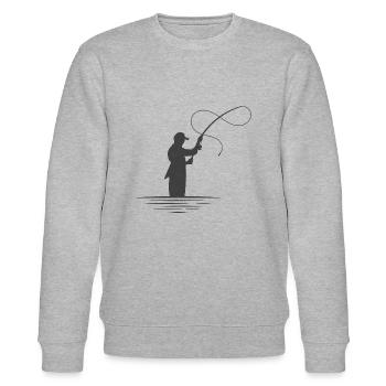 Pêche à la mouche - Sweat bio CHANGER Stanley/Stella Unisexe - gris chiné - Devant - Nik (191cm) & Marisol (170cm)