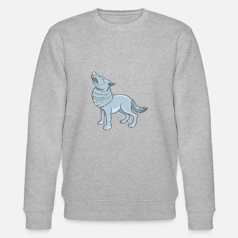 Loup de dessin animé - Sweat bio CHANGER Stanley/Stella Unisexe - gris chiné