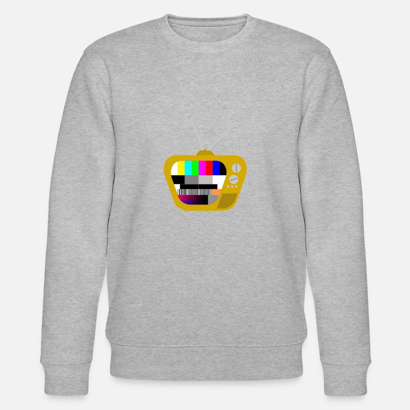 Alter Fernseher mit Testbild (Braun) - Stanley/Stella Unisex Bio-Sweatshirt CHANGER  - Grau meliert