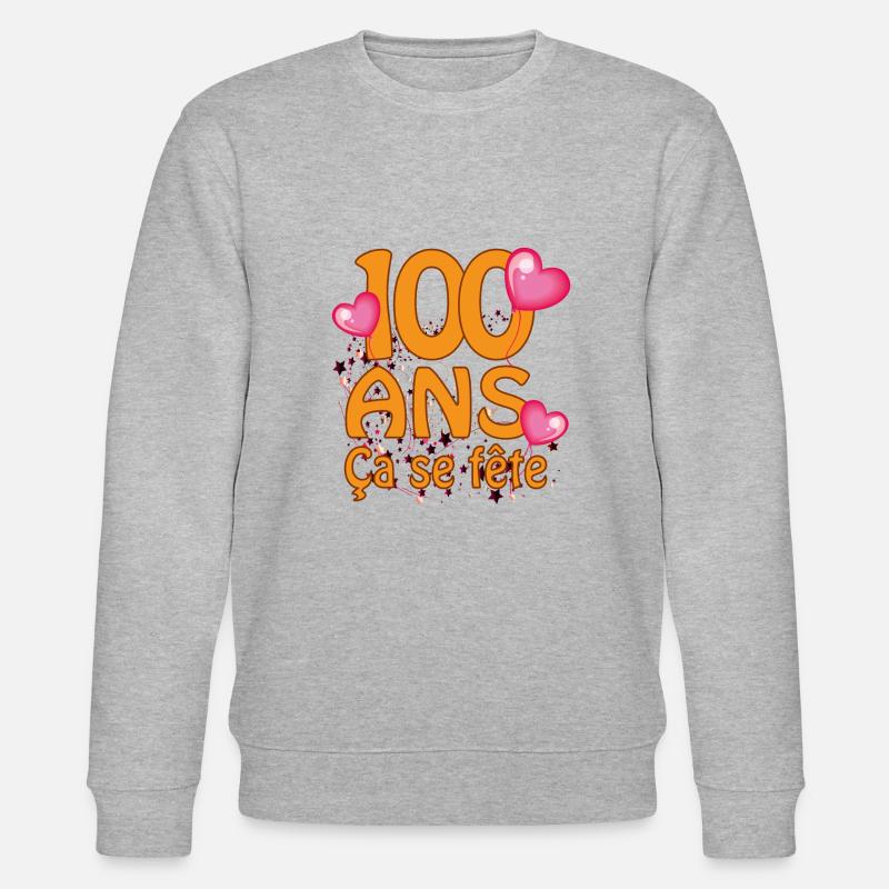 100 Jahre - Stanley/Stella Unisex Bio-Sweatshirt CHANGER  - Grau meliert