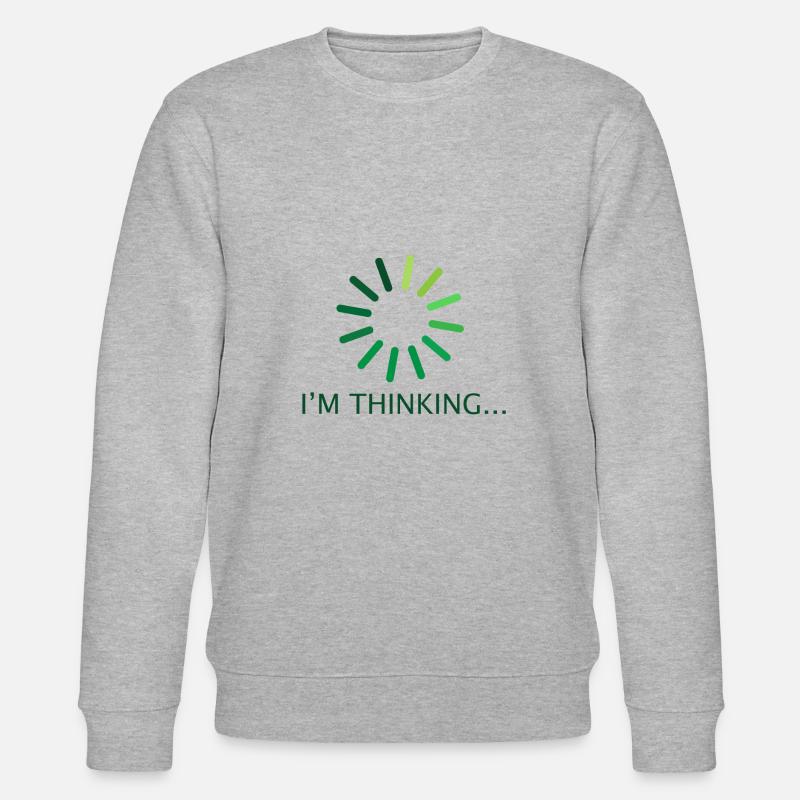 I'm thinking Geschenk Programmierer Nerd - Stanley/Stella Unisex Bio-Sweatshirt CHANGER  - Grau meliert