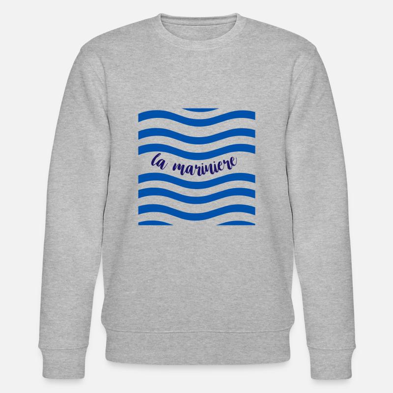 Motif "la marinière - Sweat bio CHANGER Stanley/Stella Unisexe - gris chiné