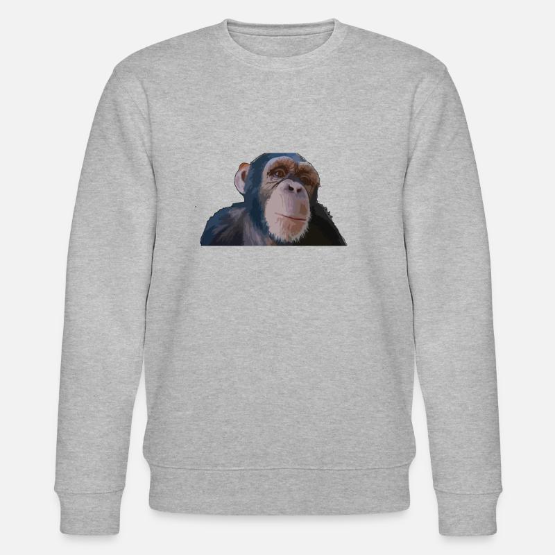 Süßer Affe - Stanley/Stella Unisex Bio-Sweatshirt CHANGER  - Grau meliert