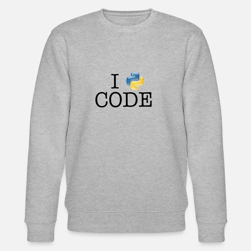 I love code - Python - Sweat bio CHANGER Stanley/Stella Unisexe - gris chiné